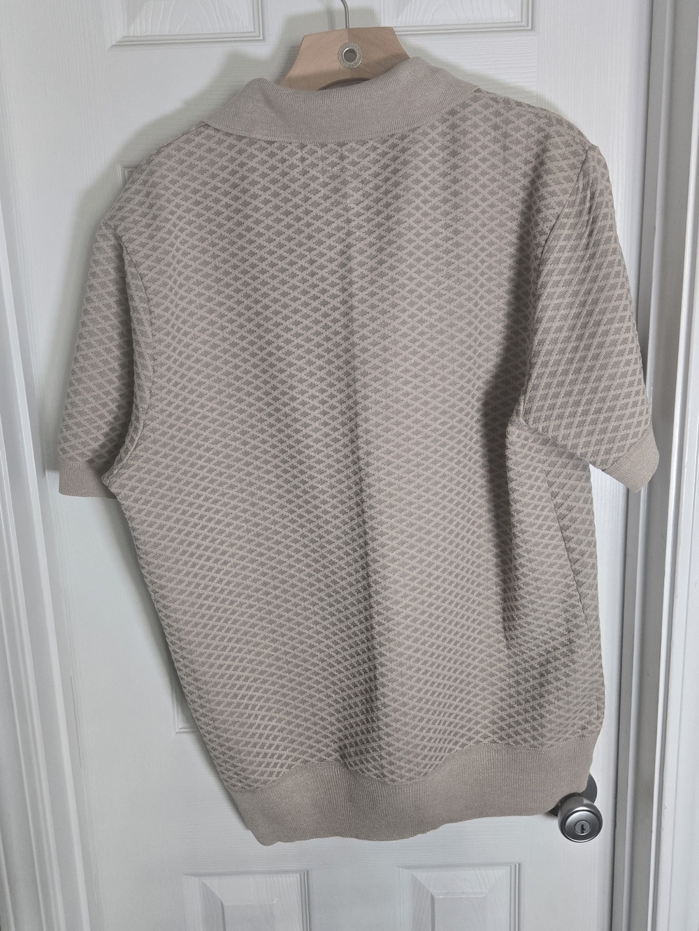 Buffalo David Bitton Men's Beige Knit Polo Shirt Size M - Picture 4 of 4